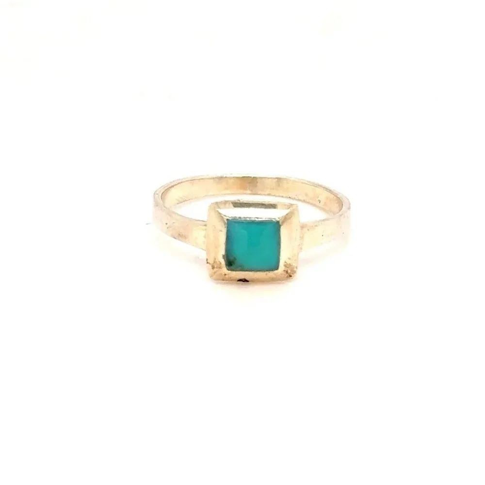 Silver 925 Square Turquoise‎ Color Ring